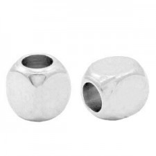 DQ metal beads Cube 3mm Antique silver